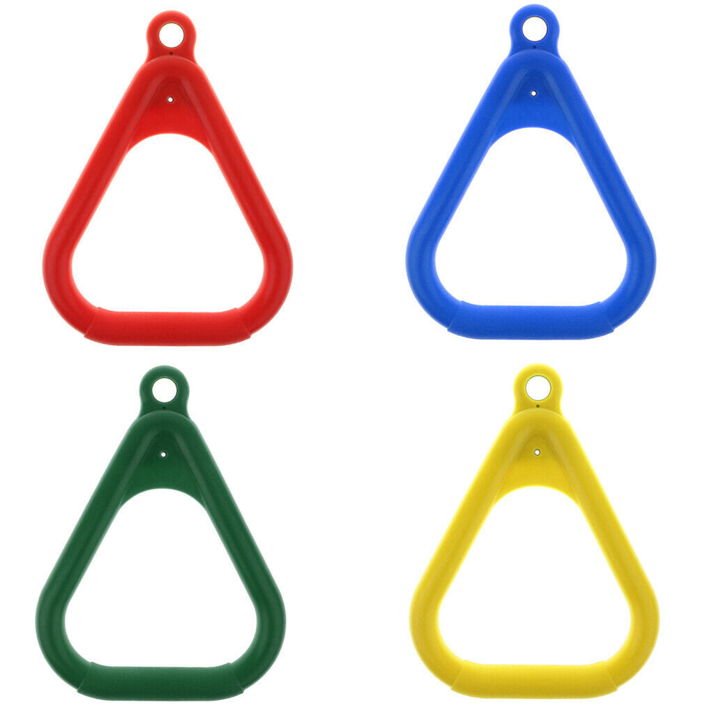 Kids Trapeze Bar Swing Plastic Triangular Rings DIY Replacement Red