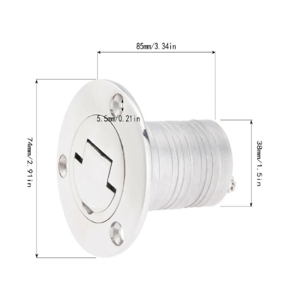 Marine Boat Fuel Deck Fill Filler Keyless Lift   Stainless Steel 38mm 1.5