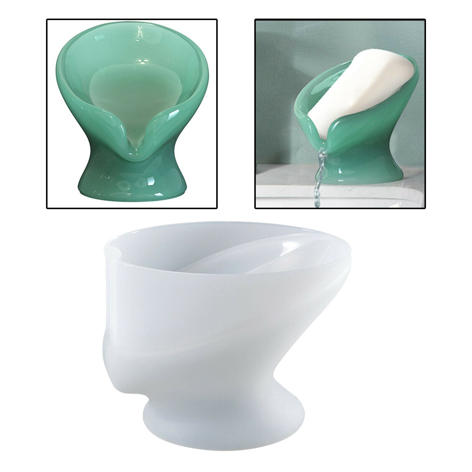 Soap Holder Silicone Mold Easy Clean with Drain DIY for Shower Kitchen Sink