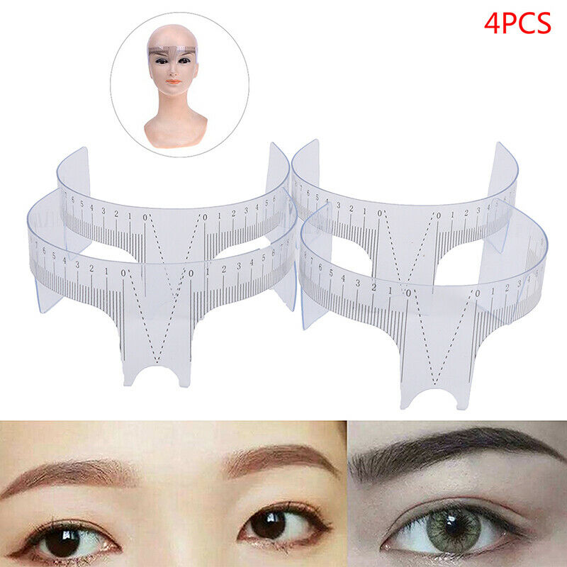 4pcs Reusable Permanent Eyebrow Ruler Tattoo Stencil Brow Grooming Measure ToSJ