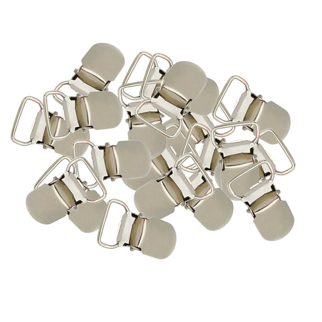 4x 20pcs 11mm 16mm 20mm 25mm Metal Hook Suspender Pacifier Holder Clips
