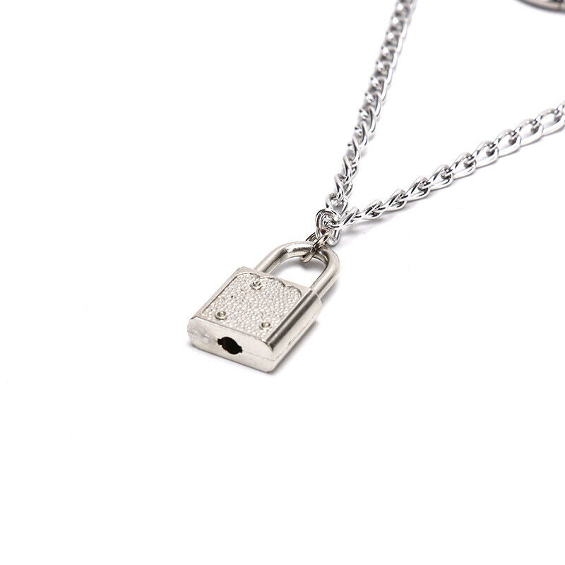Lock Chain  Multilayer Punk Choker Necklace joker Collar Neck Ring Jewelr.l8
