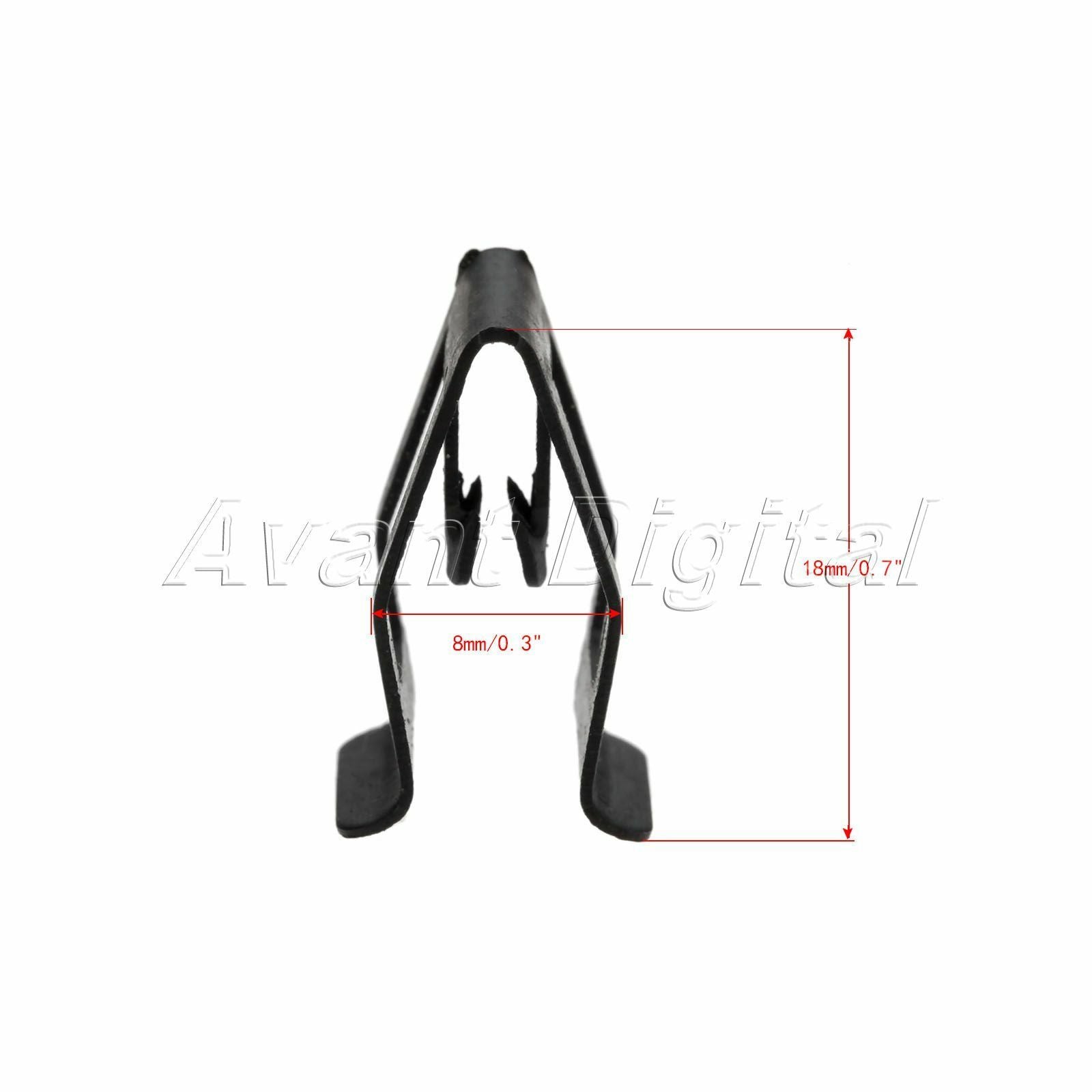 Universal Auto Car Front Console Dash Dashboard Trim Metal Retainer Black 10Pcs