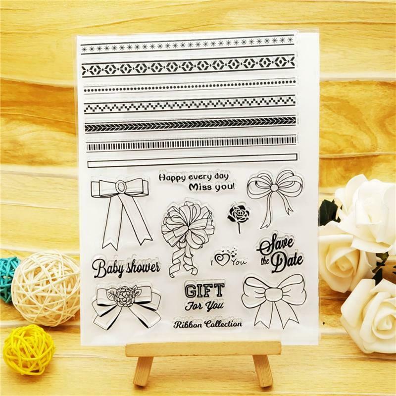 ribbon collection Clear Stamps Silicone Embossing Stencil DIY Album Paper Card