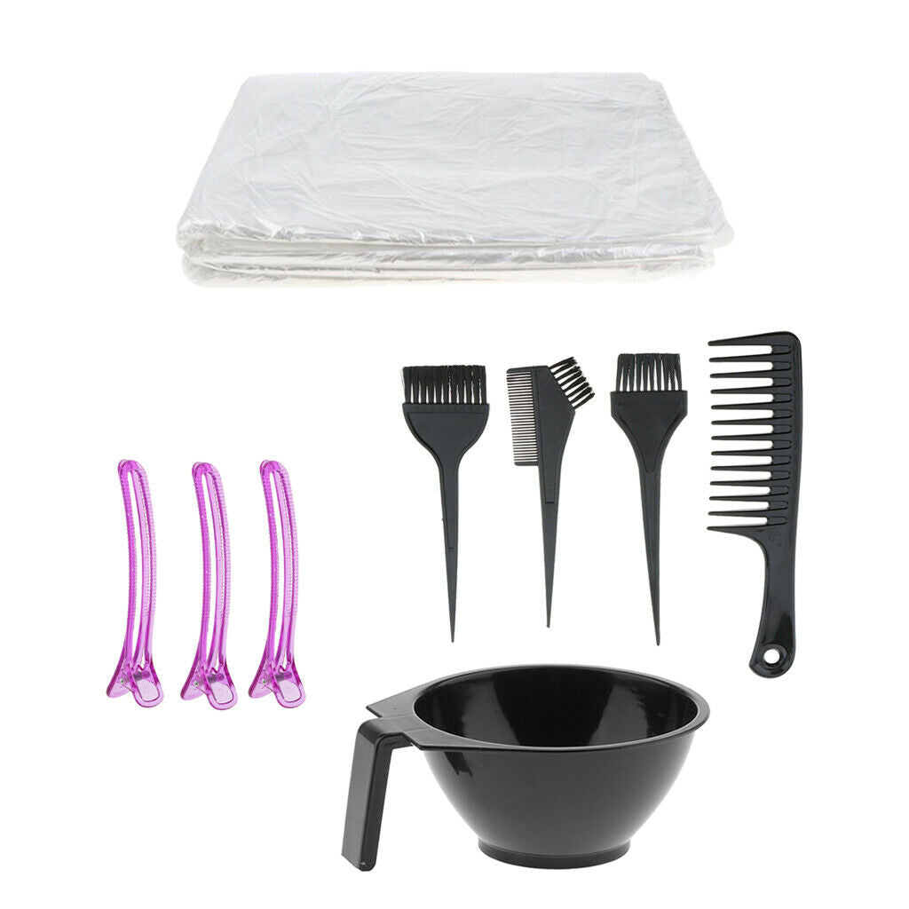 Heat-resistant Hair Dyeing Mixing Comb with 100 Hair Gown for Hairdressing