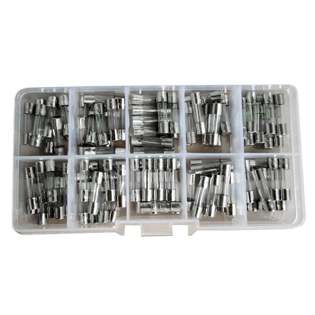 100   piece   Quick   Fast   Blow   Glass   Fuse   Tube   Assorted   Kit   0 .