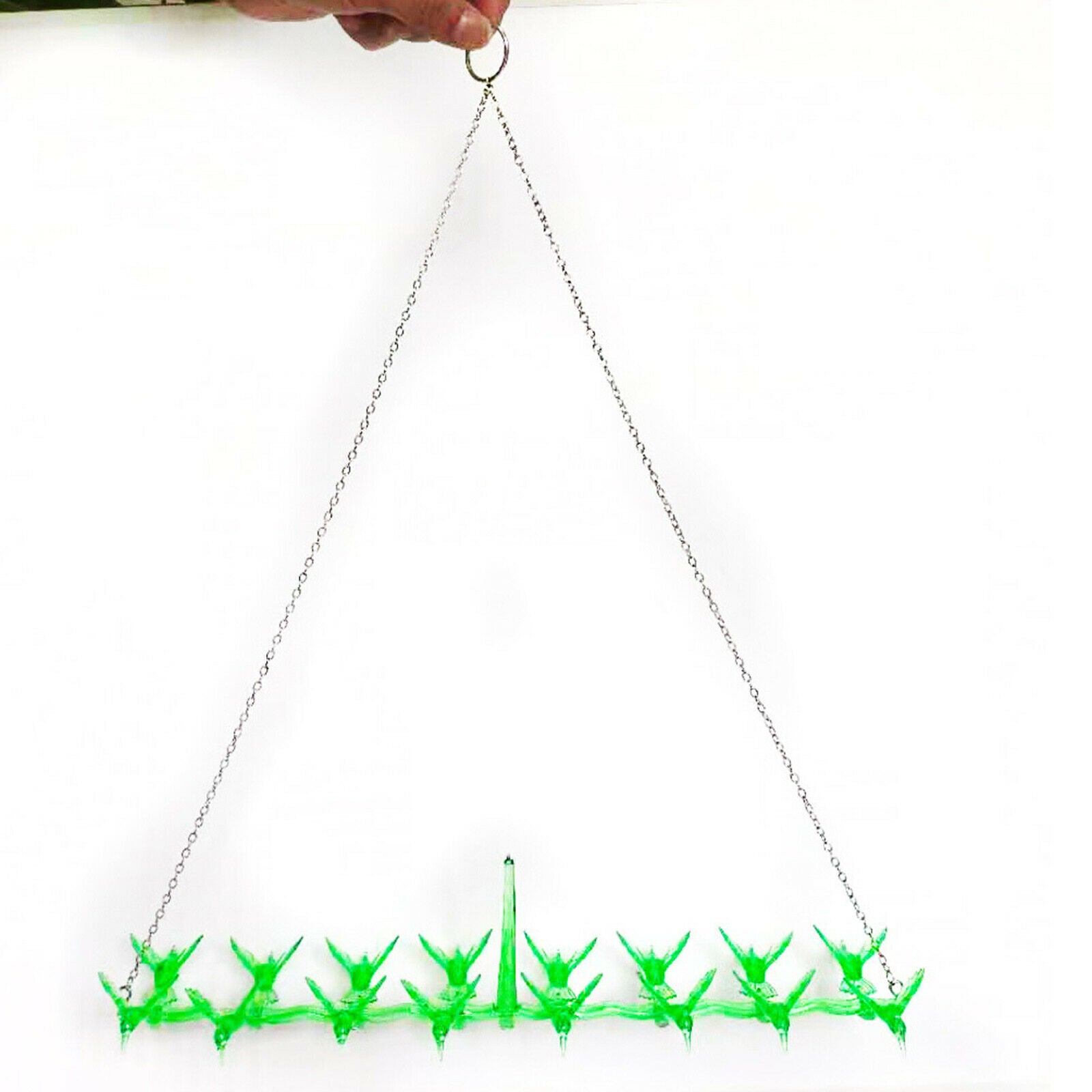 Outdoor Hanging Bird Feeder Plastic Metal for Garden Bakyard Decor Green