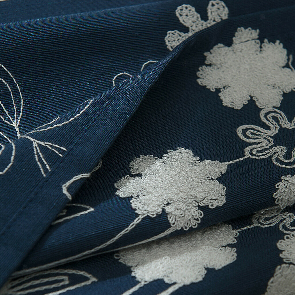 2 Panel 137x61cm Floral Embroidered Short Tier Curtains Half Drapes Window