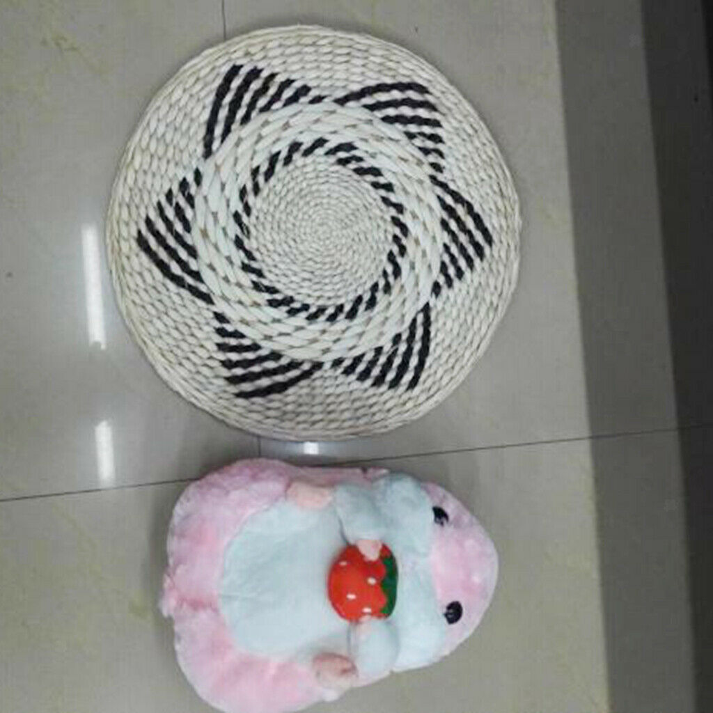 Japanese Style Handmade Straw Woven Seat Cushion Tatami Dia. 48cm (18.90")