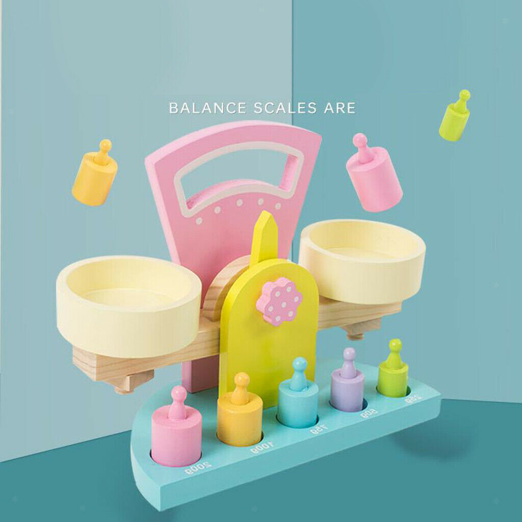 Wooden Balance Scale Kids Toddler Educational Toys Early Learning Toys