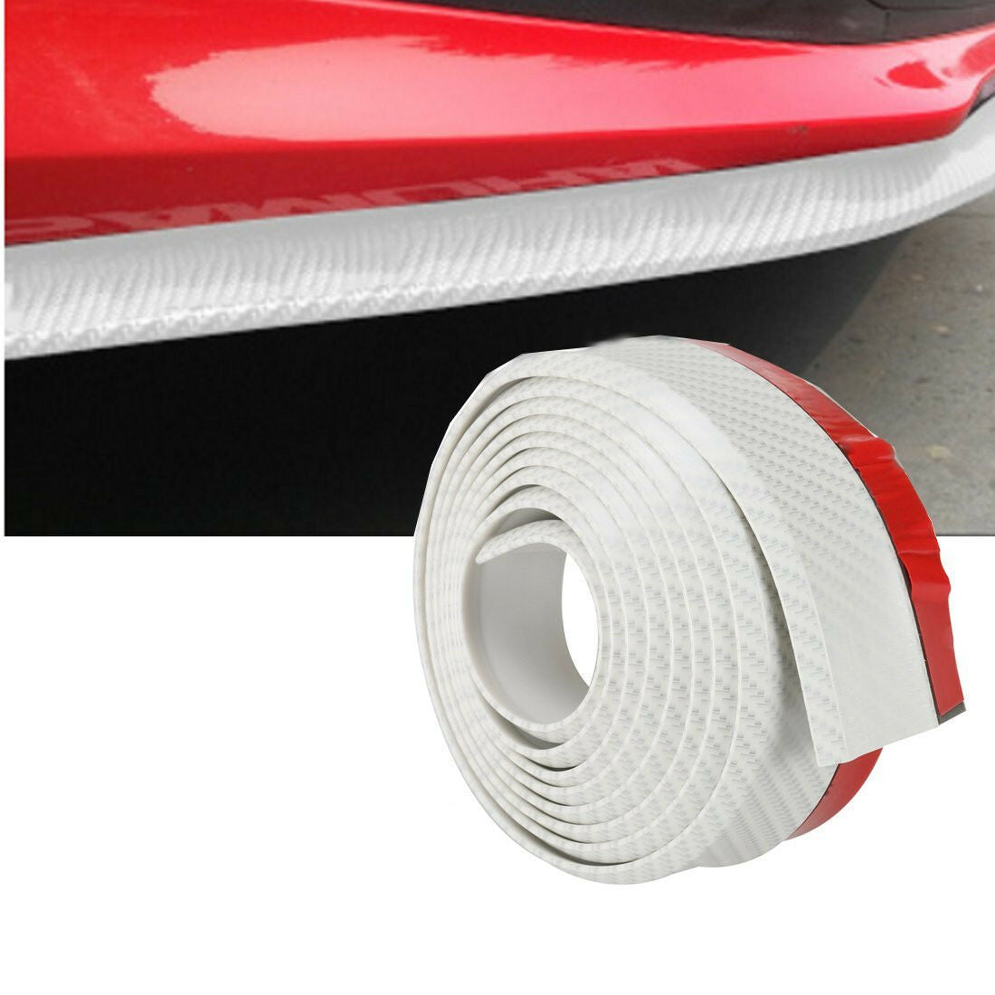 White Carbon Fiber Car Front Bumper Splitter Spoiler Lip valance Skirt Protector