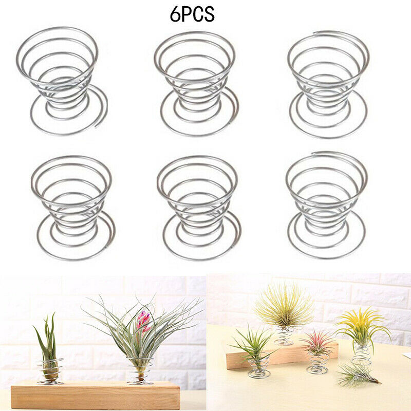 6 Pcs Flower Pot Stainless Steel Air Plant Stand Container Tillandsia Holder XC