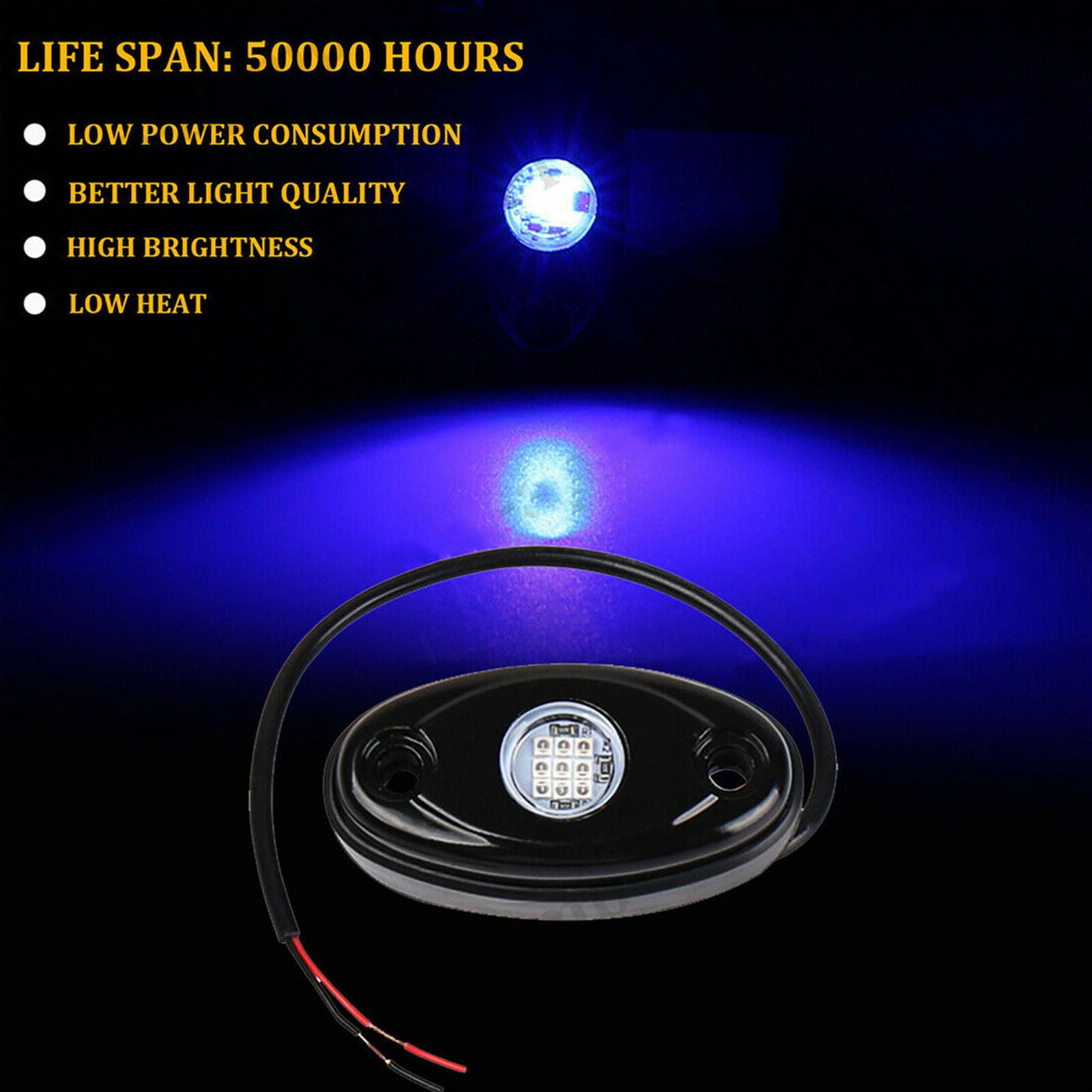 4x LED Rock Light 4 pods Lights for Off Road Truck Car ATV SUV Under Wheel 4X4