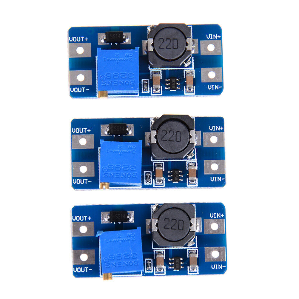 3Pcs dc-dc 5v/9v/12v/28v boost converter adjustable step up power supply .l8