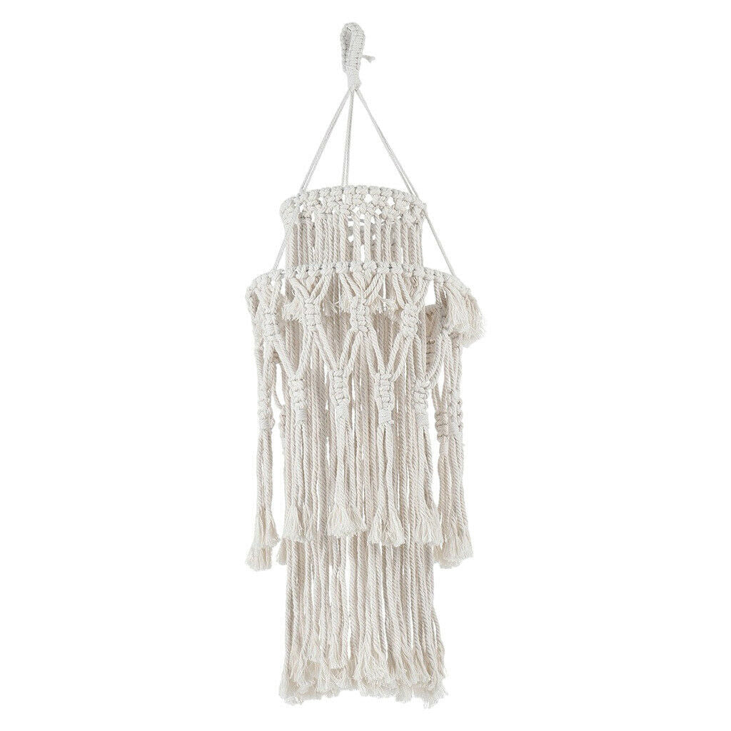 Modern Lampshade Macrame Woven Tapestry Hanging Ceiling Pendant Home Decor