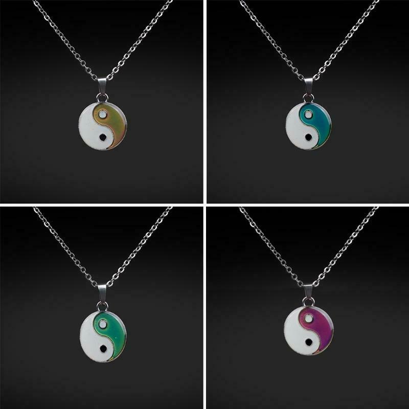 Chinese Style Tai Chi Gossip and Warm Mood Color Changing Necklace Jewelry