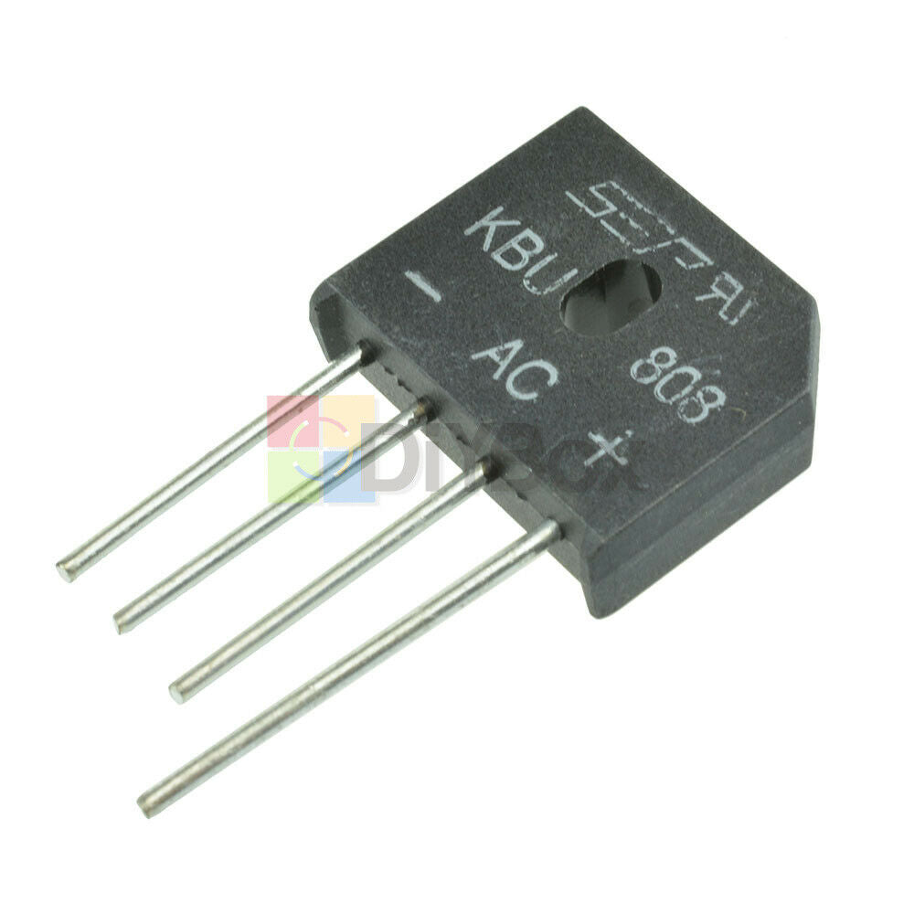 5Pcs DIP-4 4Pin KBU808 KBU-808 8A 800V Bridge Rectifier SIP-4