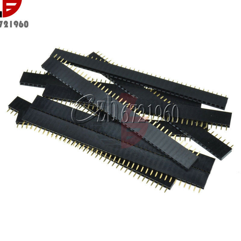 50Pcs 40pin Single Row Straight Female Pin 2.54mm Header Strip PBC Arduino New