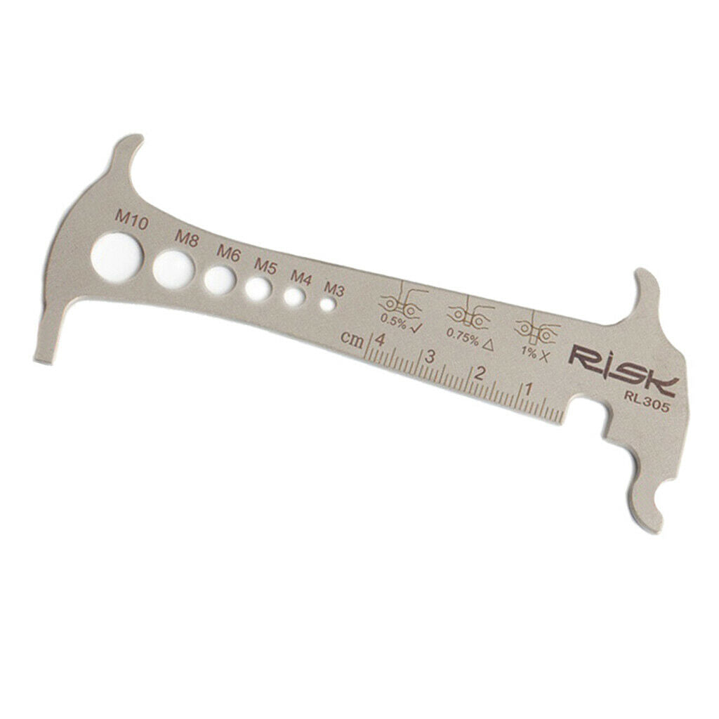 Deluxe 3-in-1 Bike Chain Checker Gauge Indicator Repair Hook Bolt Measuring