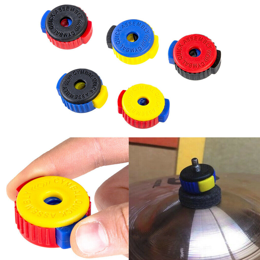 5/Pack Plastic Quick Release Cymbal Mate Nut Knobs Drum Kit Accessories 8mm