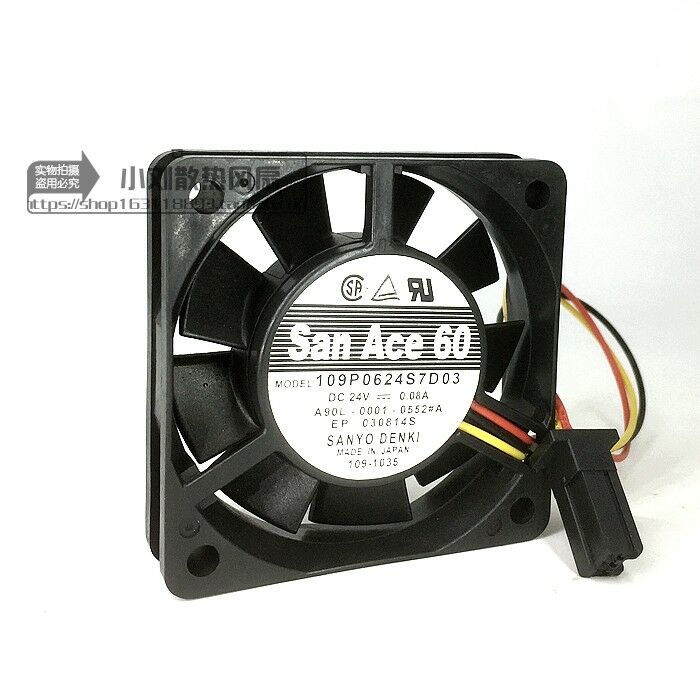 For Sanyo Fan 109P0624S7D03 A90L-0001-0552 #A 24V 0.08A for Fanuc Fan