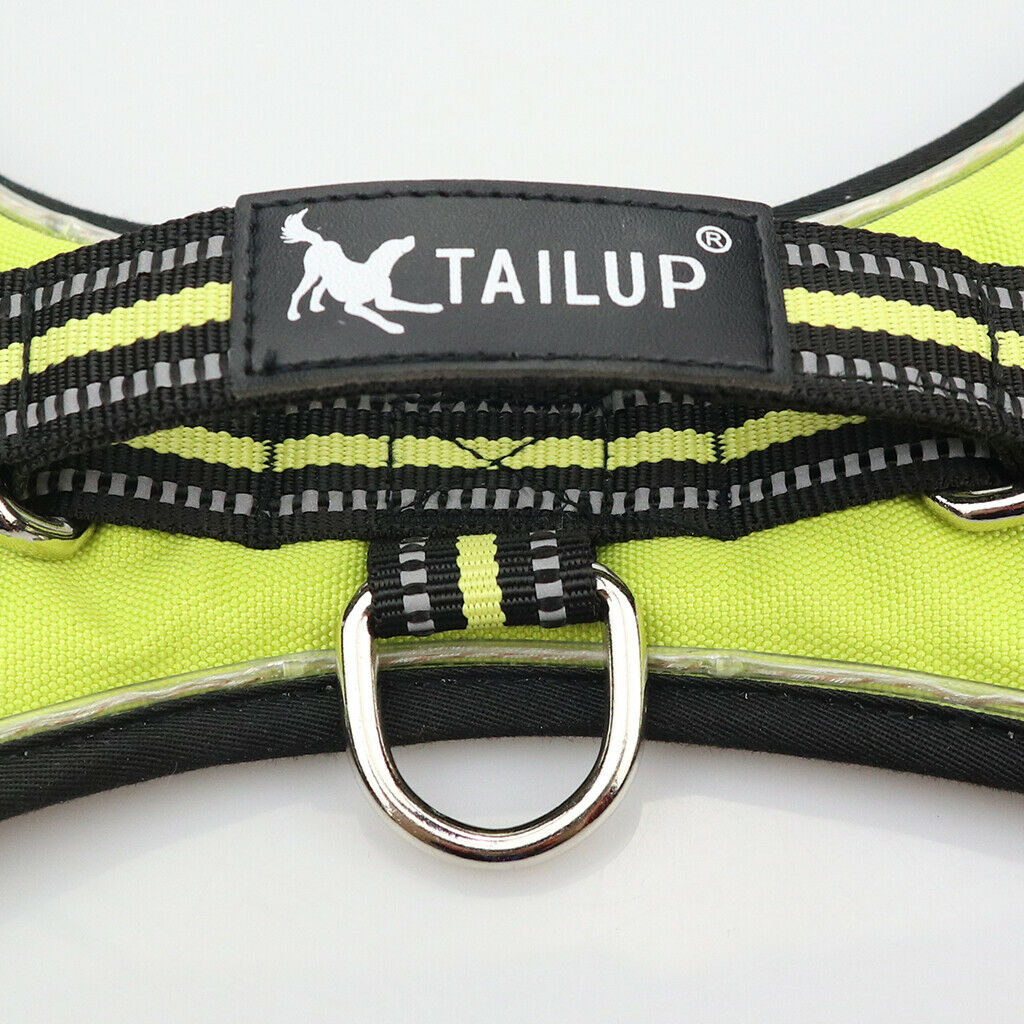LED Dog Puppy Luminous Harness Soft Reflective Breathable Vest  Green XXL