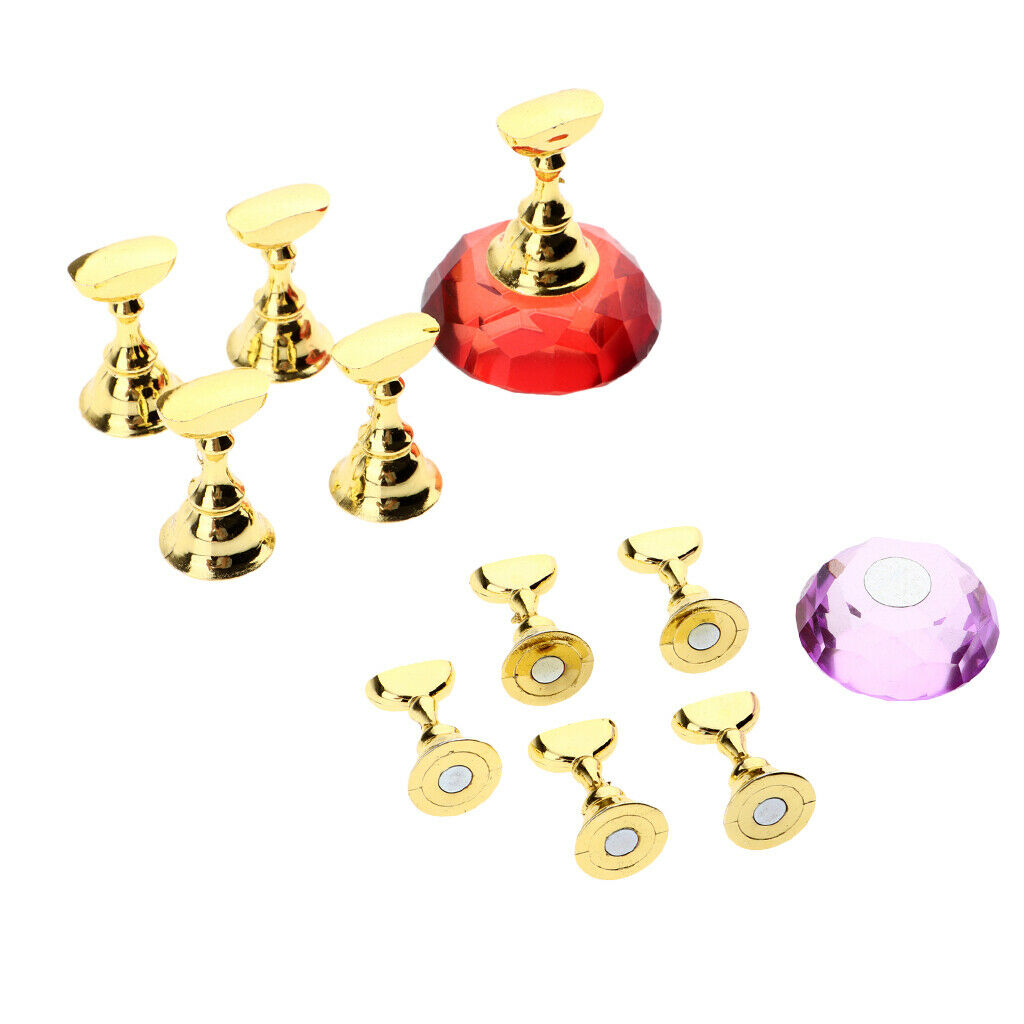 2 Sets False Nail Holder Art Salon Practice Accessories