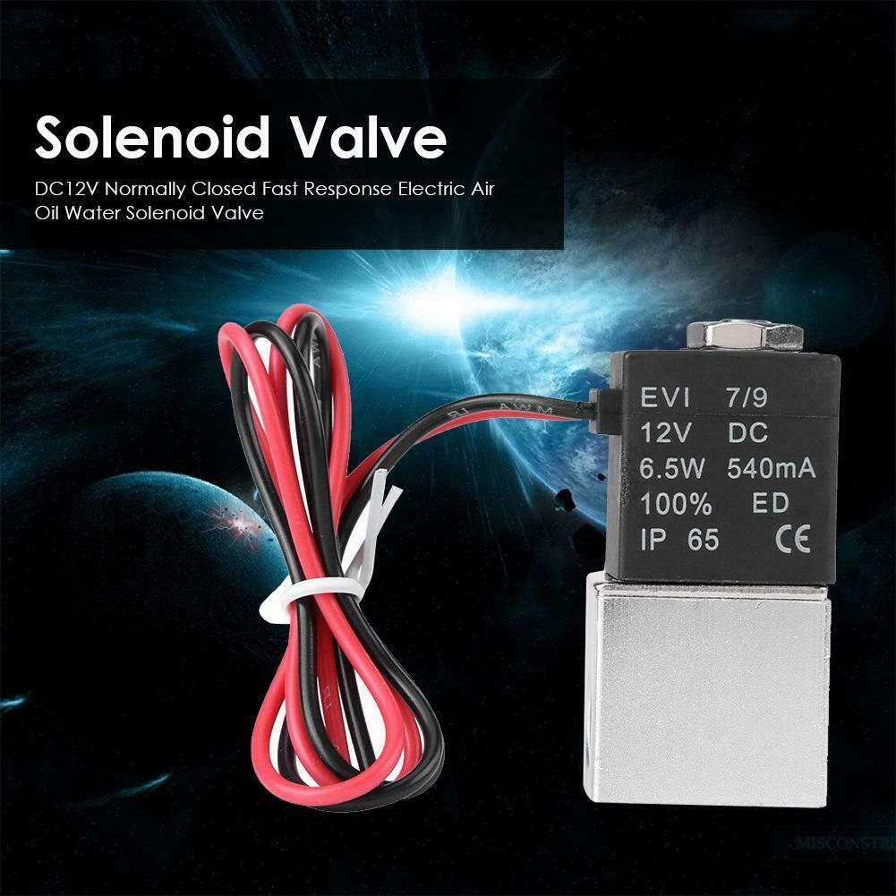 DC12V Normally Closed Fast Response Electric Air Oil Water Solenoid Valve @
