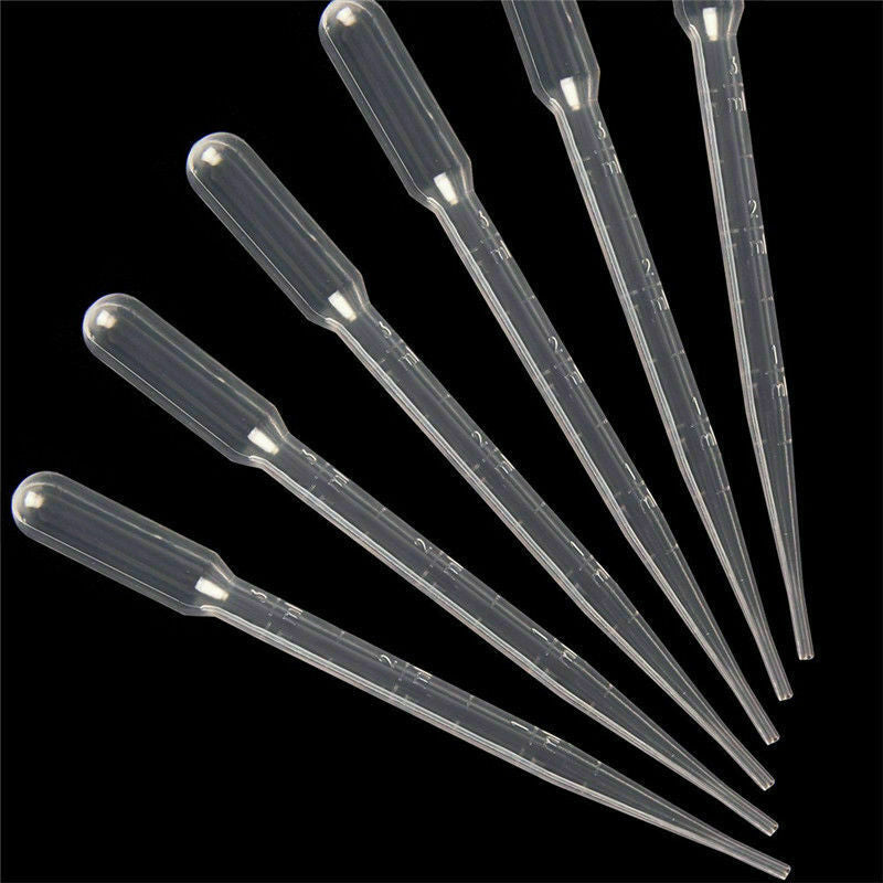 5ml Disposable Polyethylene Eye Dropper Set Transfer Graduated Pipettes 50 Pack