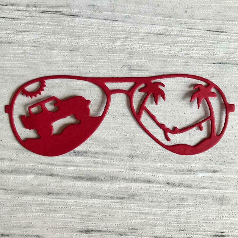 Car Beach Eyeglasses Metal Cutting Dies Stencil DIY Scrapbook Album Paper Card