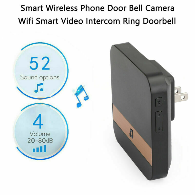 Smart Wireless WiFi Doorbell Chime Ding-Dong Visual Door Bell Receiver US Plug