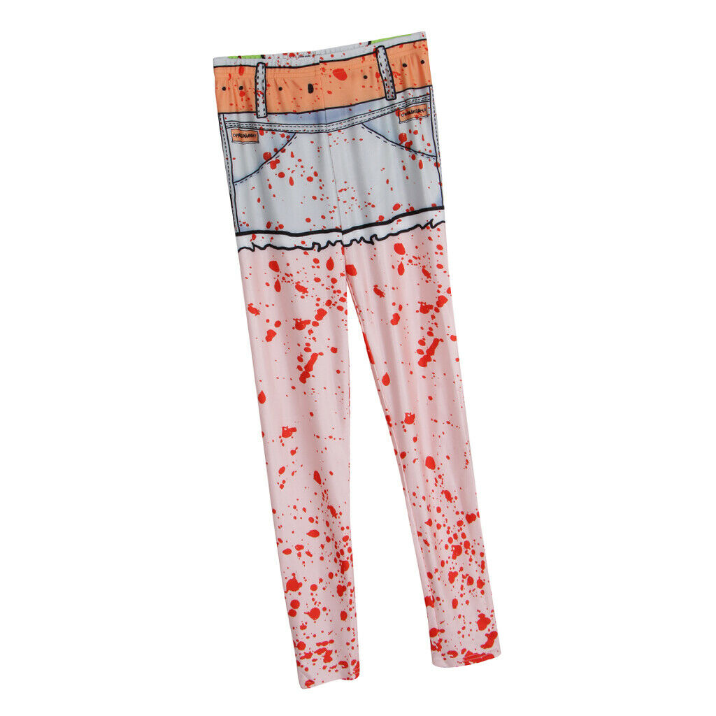 Scary Blood Splatter Printed Leggings Halloween Costume Woman Fancy Dress XL