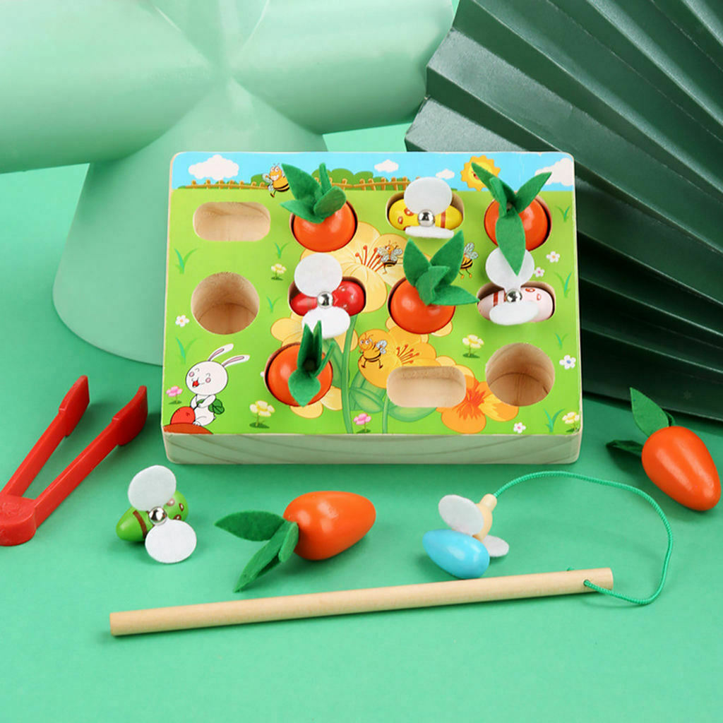 Carrot Harvest Game Wooden Toys Puzzle Creative Fine Motor for Kids Baby