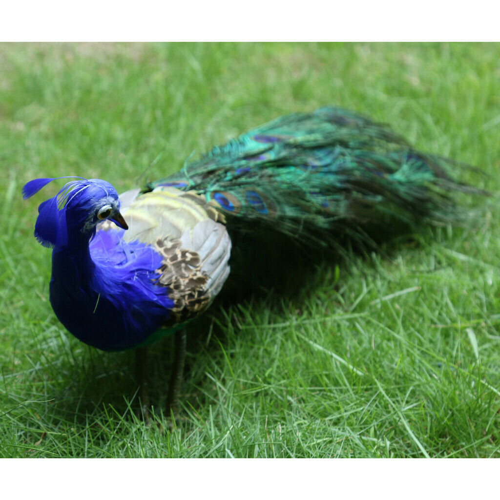 Simulation Lifelike Artificial Peacock Home Garden Decoration Ornament