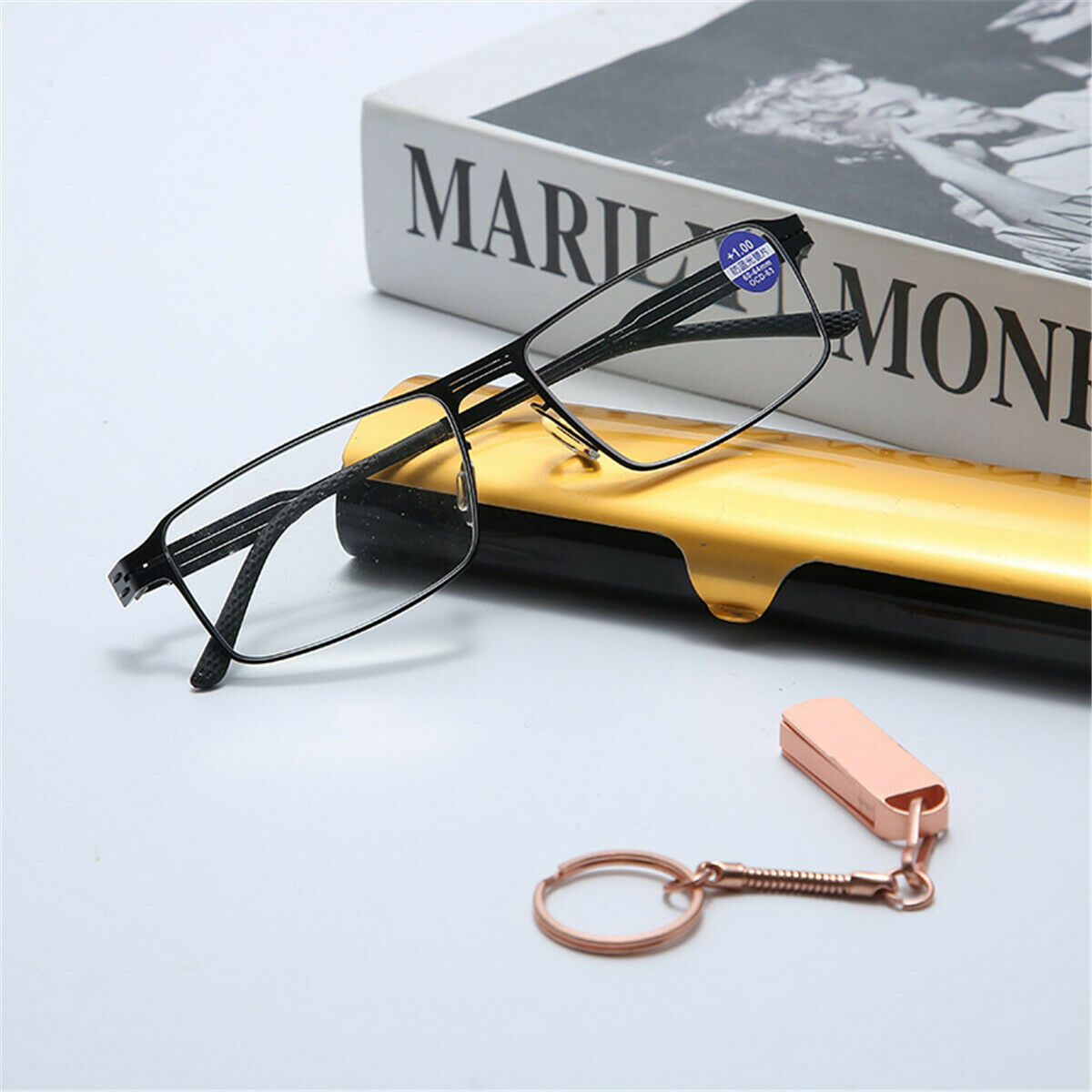 Portable Hard Metal Aluminum Presbyopic Glasses Storage Case Protector Box