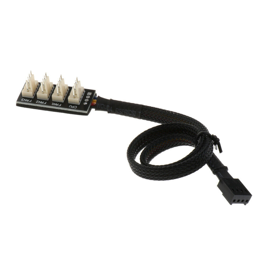 4-way PWM splitter hub PC cooler fan power cable 1 to 4 ways