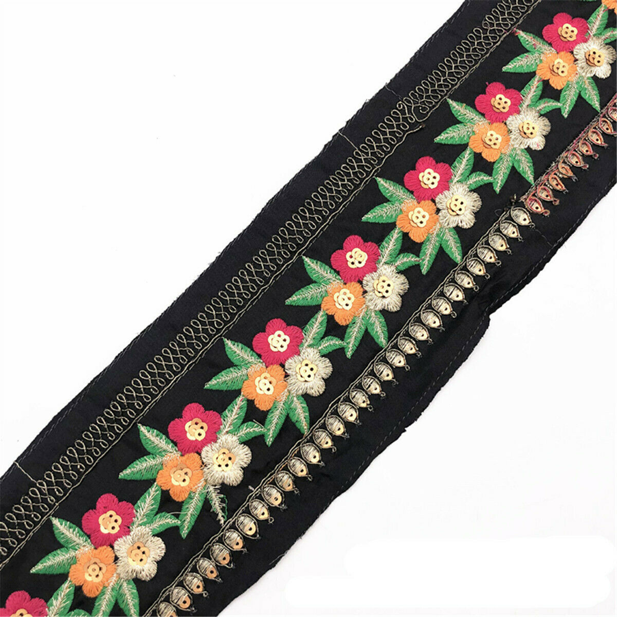 1Yrds Embroidery Jacquard Ribbon Braid Retro Ethnic Lace Webbing Cloth Trim DIY
