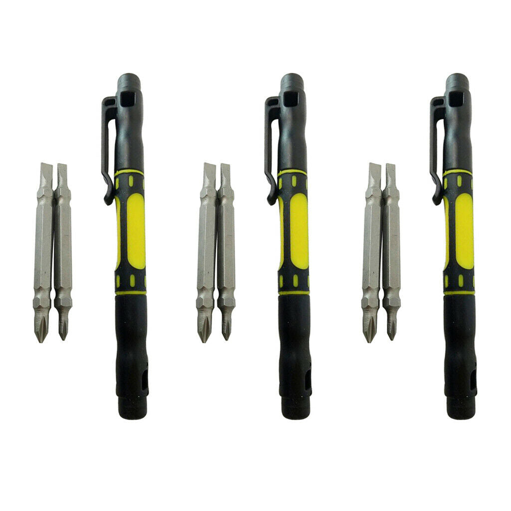 3pcs Steel 4 in 1 Bi-Material  Screwdriver Set Handy Repair Tools Kit
