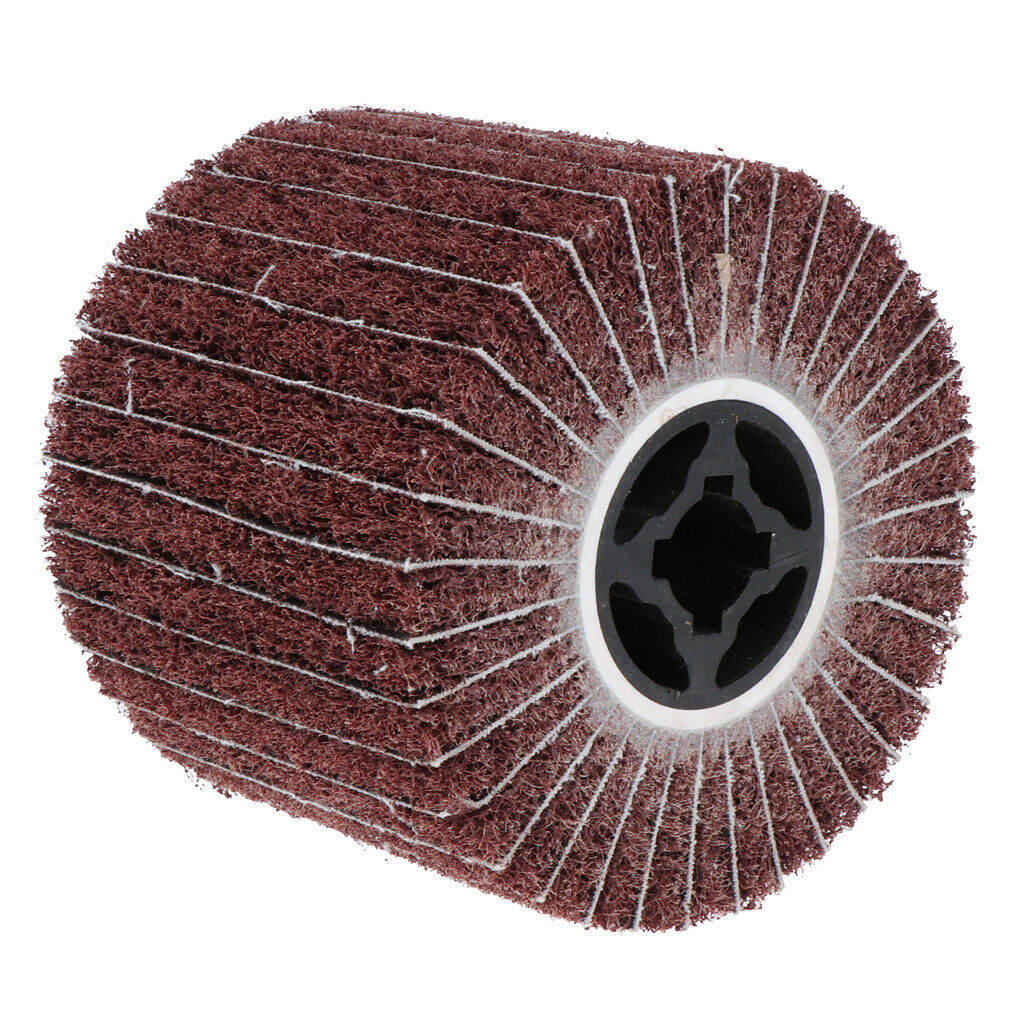 1Pc/#80Grit Non-woven Abrasive Flap Wire Drawing Polishing Burnishing Wheel