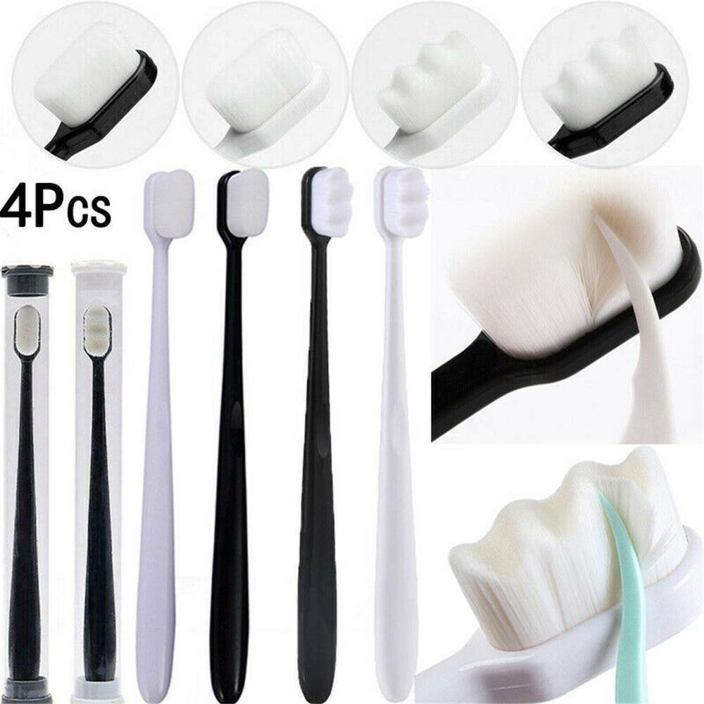 4pcs Super-Soft Toothbrushes For Sensitive Gums Micro-Nano Manual Toothbrush Set