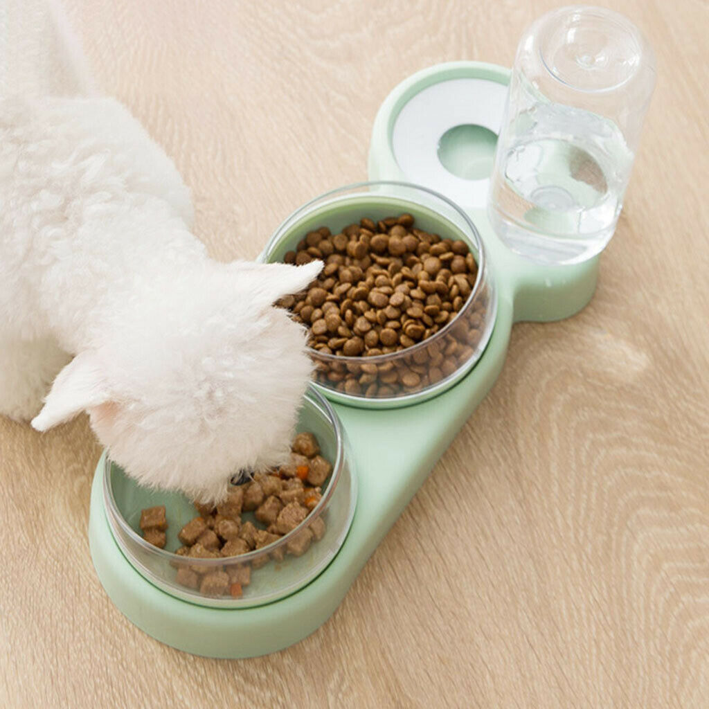 Dog Cat Bowls Detachable No-Spill Feeder Auto Water Dispenser Tree Bowl Dish