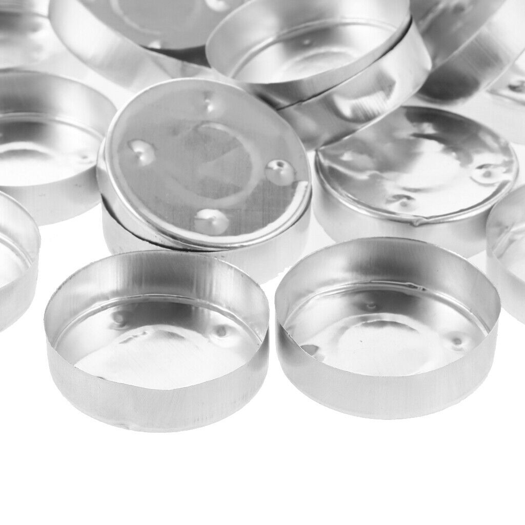 100x Mini Aluminum Tea Light Tins Empty Case Containers for Candle Making # 1