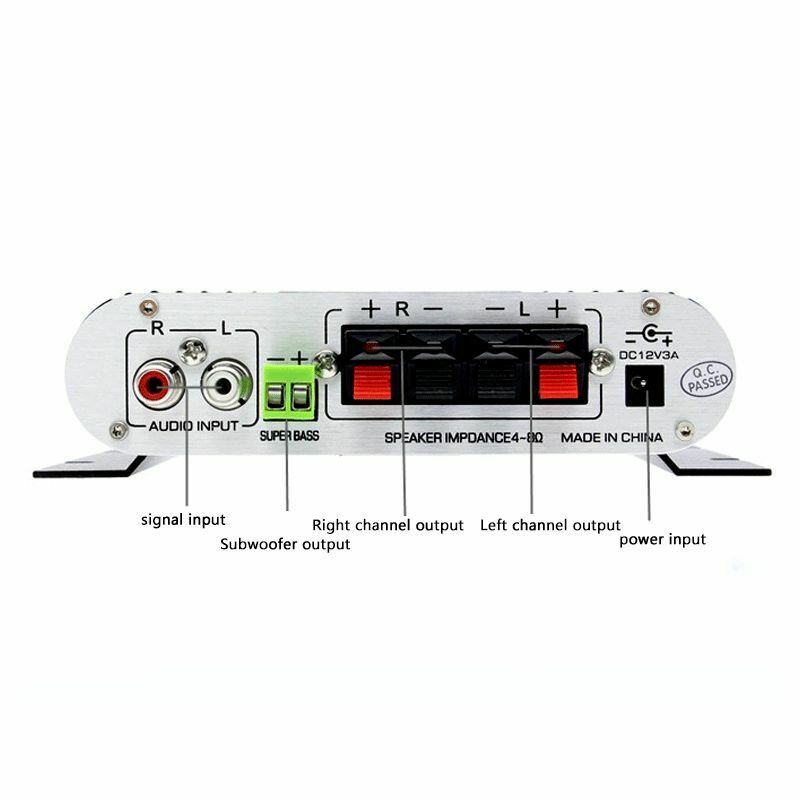Lepy LP-838 20W Mini HiFi BASS 2.1 Car Home Audio Amplifier Mobile PC Player 12V