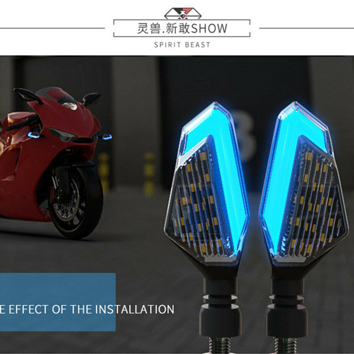 Plastic Motorcycle Accessories 12V LED Signal light DRL Blue& Amber Warning Lamp