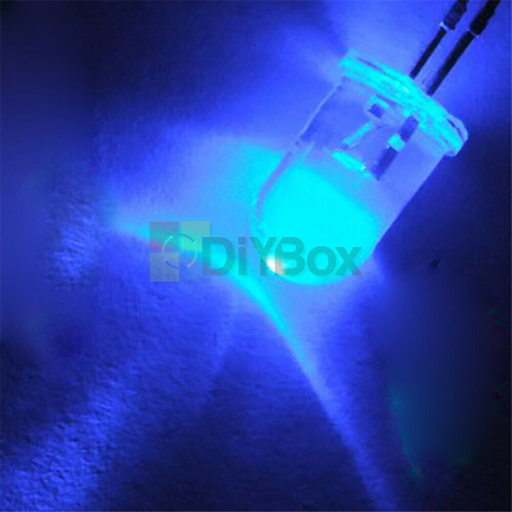 100PCS 5mm Blue Round High Power Super Bright Water Clear LED Leds Lamp Bulb