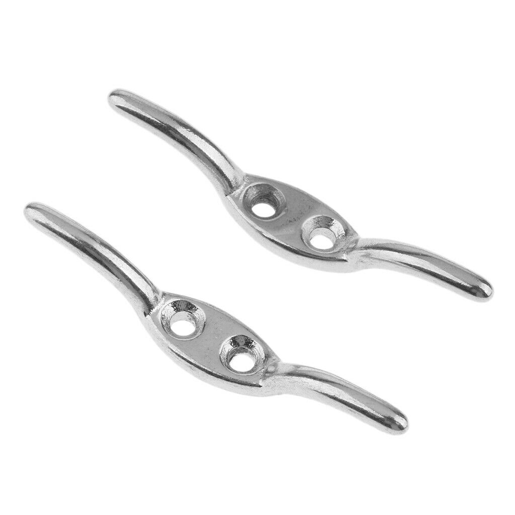 2 Rope Cleat 67mm Stainless Steel Grade A4 Flag Halyard Boat Securing Tie Down
