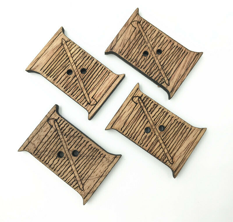 60pcs Wood color Wooden buttons coil shape garment sewing scrapbooking 30mm