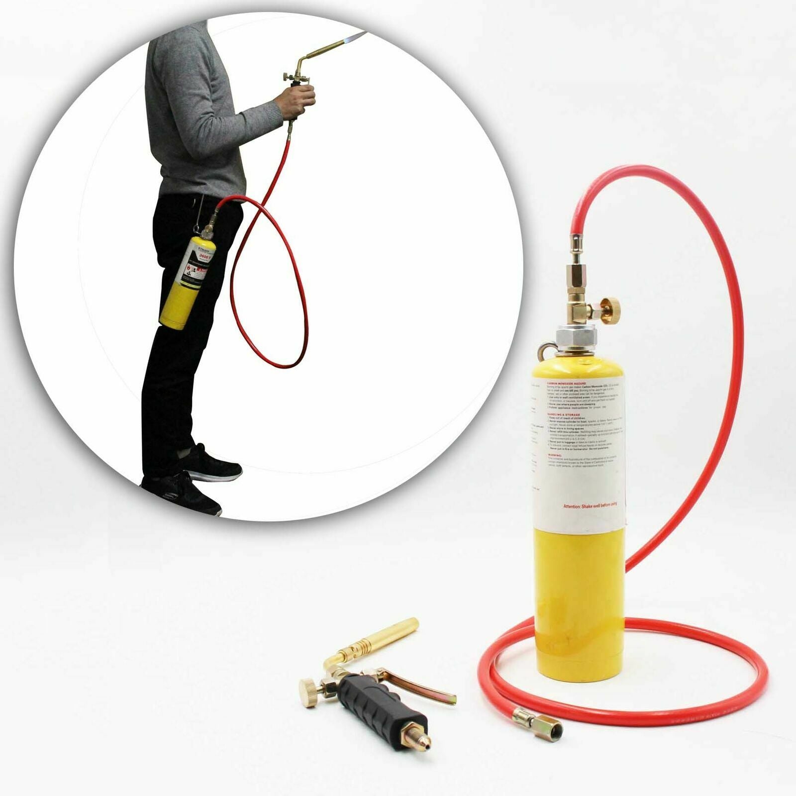 Brass Mapp Torch 1.6M Hose Brazing Welding Plumbing Turbo Torch Solder Tool