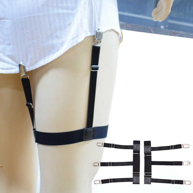 Shirt Stays Adjustable Elastic Shirt Tuckers Garters Holders with Locking ClBDA