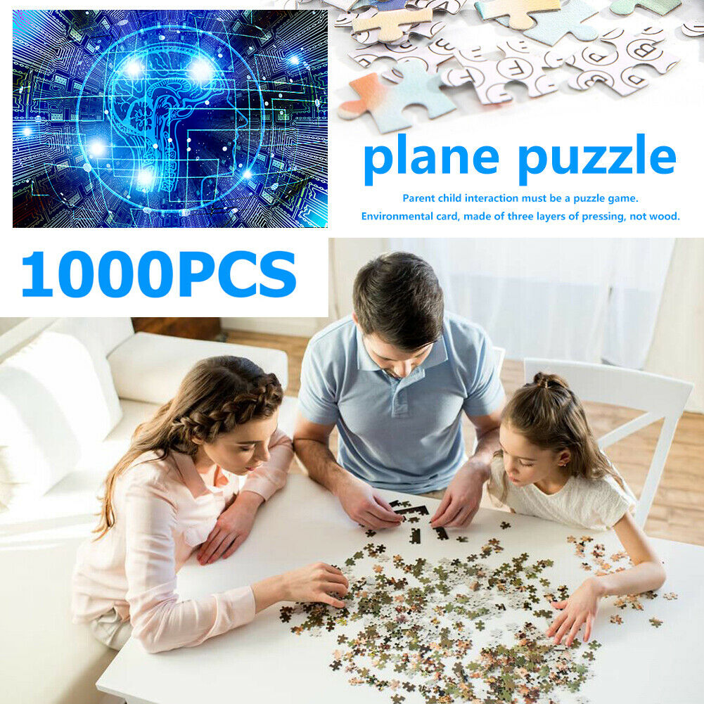 1000pcs DIY Brainstorm Picture Puzzle Educational Learning Assembling Toys @